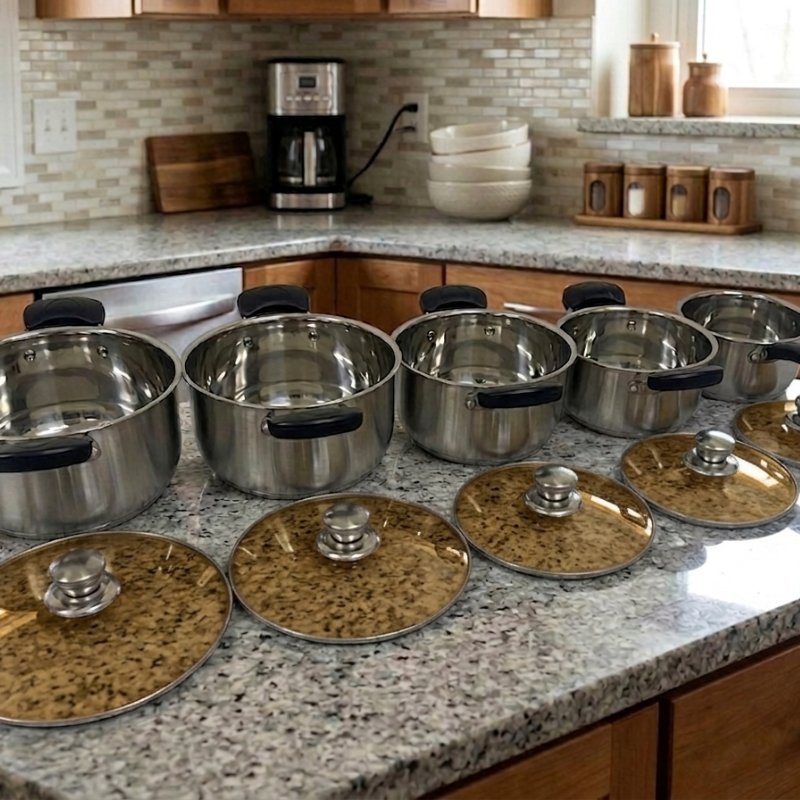 10Pcs Premium Cookware Set – Stainless Steel